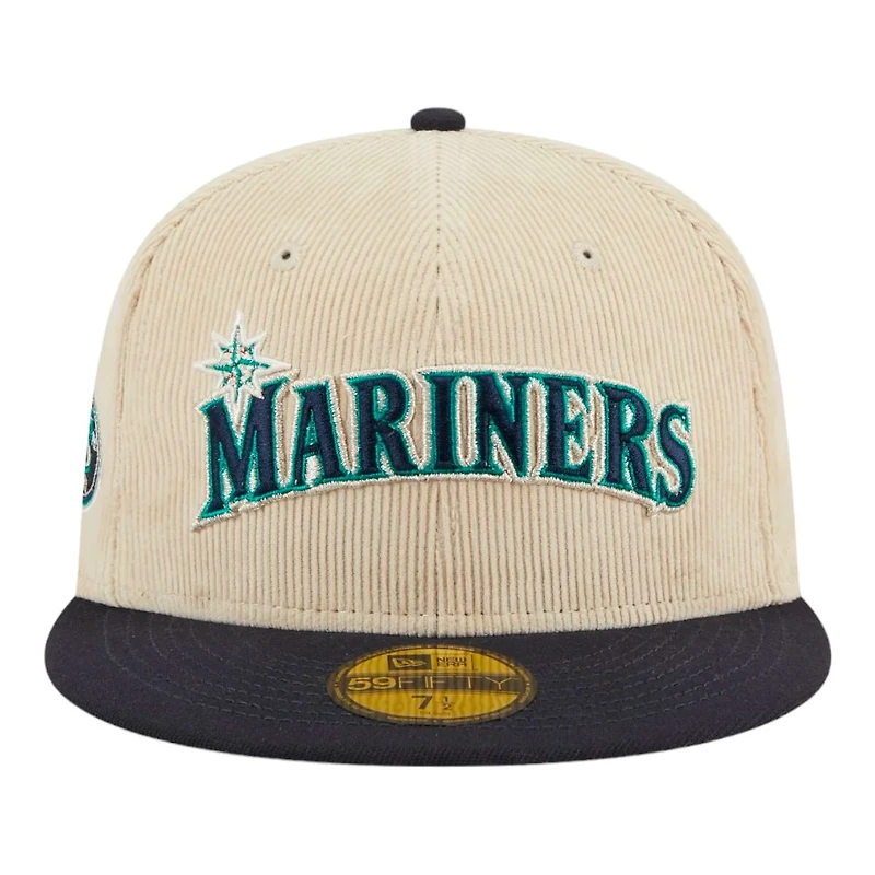 Seattle Mariners Off White Cord Classic New Era 59FIFTY Fitted Hat