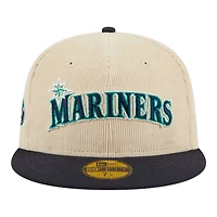 Seattle Mariners Off White Cord Classic New Era 59FIFTY Fitted Hat