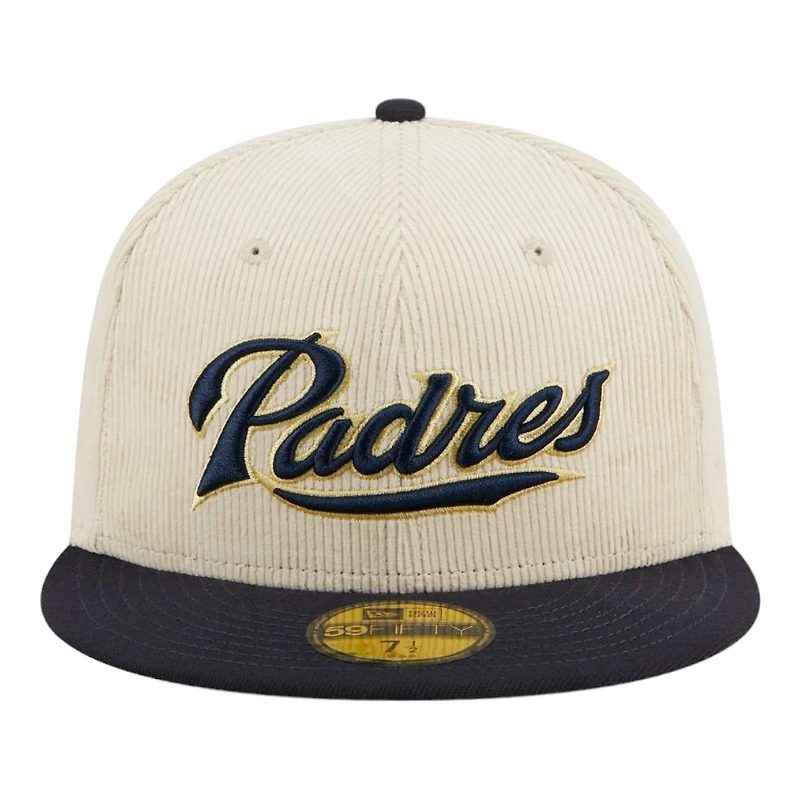 San Diego Padres Off White Cord Classic New Era 59FIFTY Fitted Hat