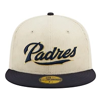 San Diego Padres Off White Cord Classic New Era 59FIFTY Fitted Hat