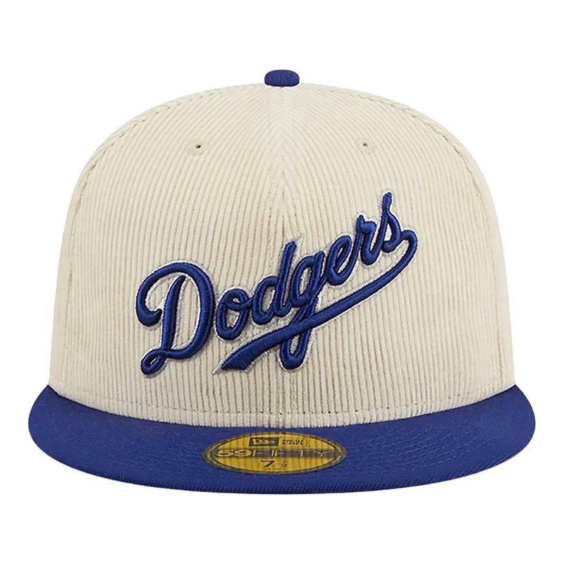 Los Angeles Dodgers Off White Cord Classic New Era 59FIFTY Fitted Hat
