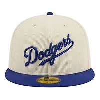 Los Angeles Dodgers Off White Cord Classic New Era 59FIFTY Fitted Hat