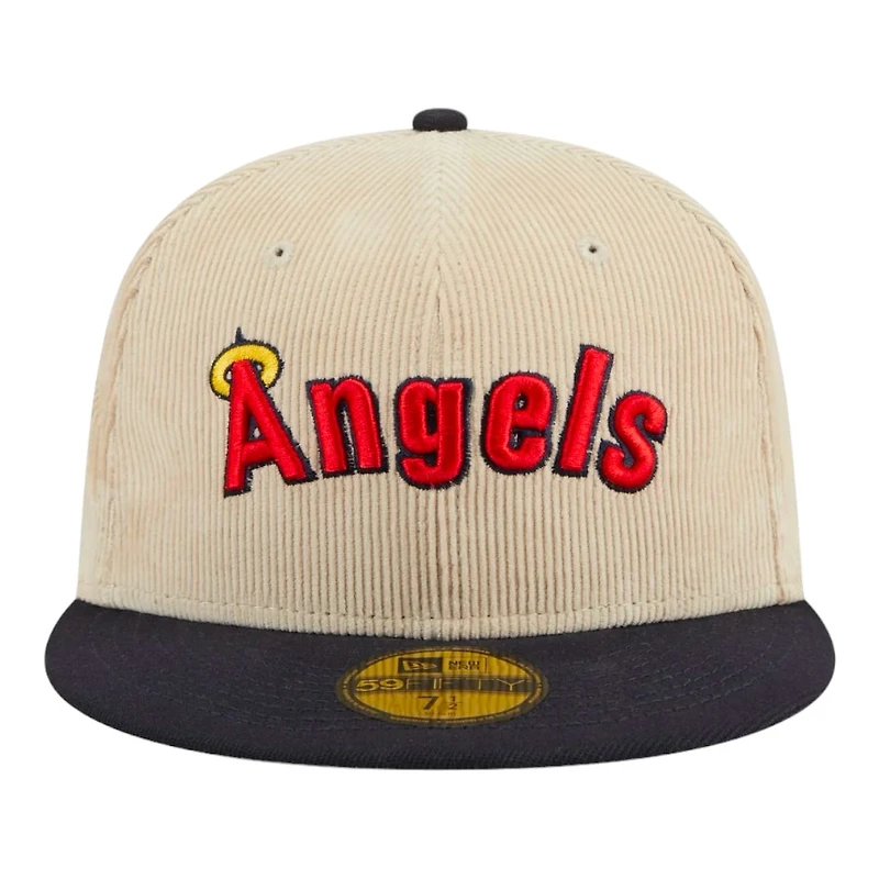 Los Angeles Angels Off White Cord Classic New Era 59FIFTY Fitted Hat