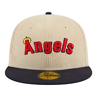 Los Angeles Angels Off White Cord Classic New Era 59FIFTY Fitted Hat