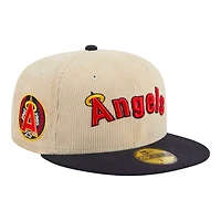 Los Angeles Angels Off White Cord Classic New Era 59FIFTY Fitted Hat
