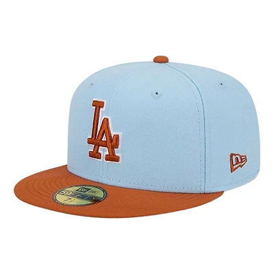 Los Angeles Dodgers Light Blue and Brown Color Pack Gray UV New Era 59FIFTY Fitted Hat