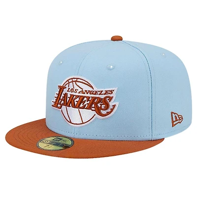Los Angeles Lakers Light Blue and Brown Color Pack Gray UV NBA New Era 59FIFTY Fitted Hat
