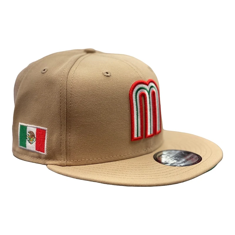 Mexico Tan Flag Patch Green UV New Era 9FIFTY Snapback Hat