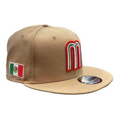 Mexico Tan Flag Patch Green UV New Era 9FIFTY Snapback Hat