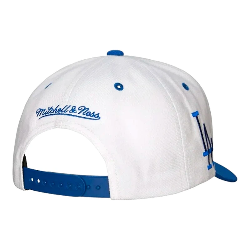 Los Angeles Dodgers White Royal Mitchell & Ness Pro Crown Snapback Hat