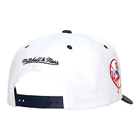 New York Yankees White Navy Mitchell & Ness Pro Crown Snapback Hat