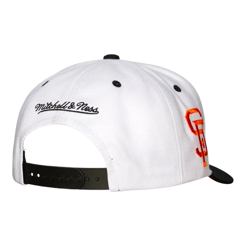 San Francisco Giants White Black Mitchell & Ness Pro Crown Snapback Hat