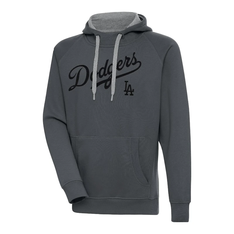 Los Angeles Dodgers Dark Script Victory Antigua Mens Long Sleeve Hoodie