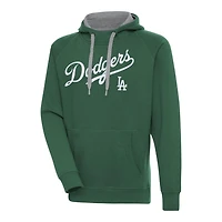 Los Angeles Dodgers Dark Green Script Victory Antigua Mens Long Sleeve Hoodie