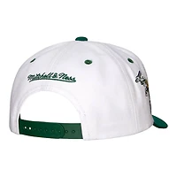 Oakland Athletics White Green Mitchell & Ness Pro Crown Snapback Hat