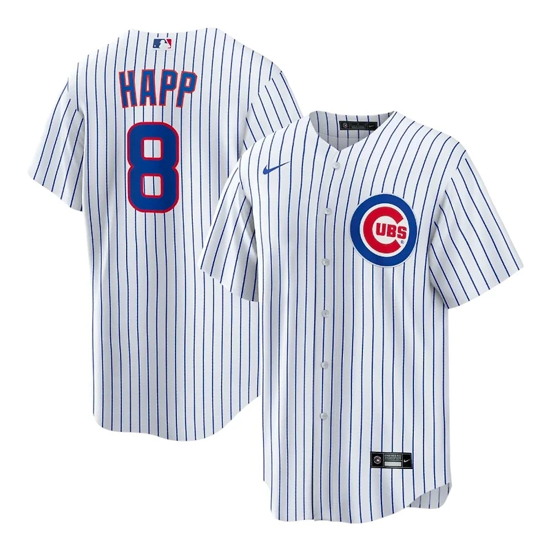 Youth Chicago Cubs Ian Happ White Pinstripe Nike Home Player Jersey