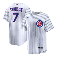 Youth Chicago Cubs Dansby Swanson White Pinstripe Nike Home Player Jersey