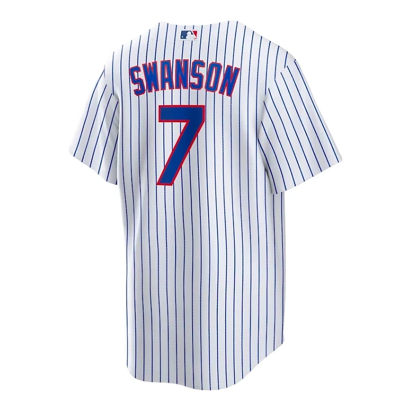 Youth Chicago Cubs Dansby Swanson White Pinstripe Nike Home Player Jersey