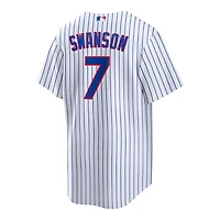 Youth Chicago Cubs Dansby Swanson White Pinstripe Nike Home Player Jersey