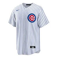 Youth Chicago Cubs Nico Hoerner White Pinstripe Nike Home Player Jersey