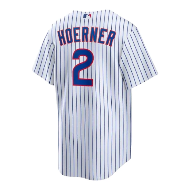 Youth Chicago Cubs Nico Hoerner White Pinstripe Nike Home Player Jersey