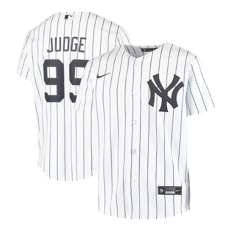 Youth New York Yankees Aaron Judge White Home Pinstripe Nike Player Jersey