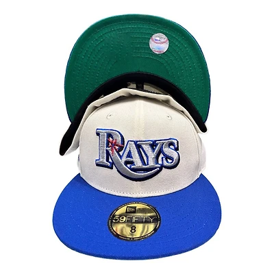 Tampa Bay Rays Chrome Royal Two Tone Slim Pack Tropicana Field Patch Green UV New Era 59FIFTY Fitted Hat
