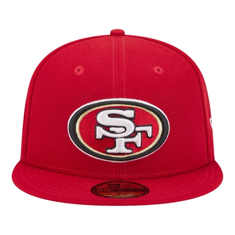 San Francisco 49ers Red Court Sport Leather Patch NFL New Era 59FIFTY Fitted Hat
