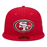 San Francisco 49ers Red Court Sport Leather Patch NFL New Era 59FIFTY Fitted Hat