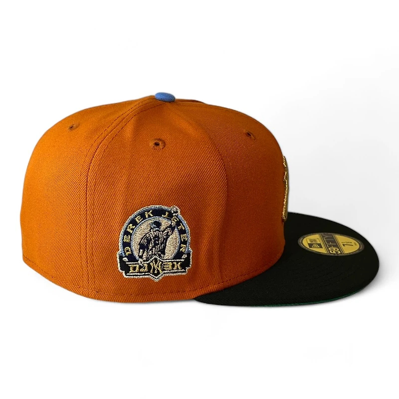 New York Yankees Orange Black Two Tone Jeter Side Patch Green UV Era 59FIFTY Fitted Hat