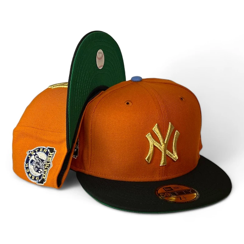 New York Yankees Orange Black Two Tone Jeter Side Patch Green UV Era 59FIFTY Fitted Hat