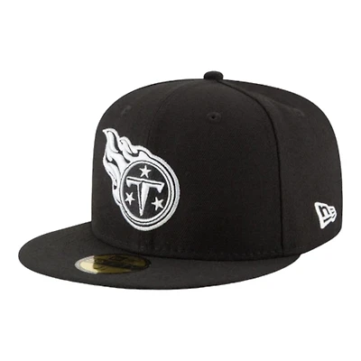 Tennessee Titans Black and White Basic New Era 59FIFTY Fitted Hat