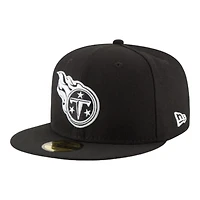Tennessee Titans Black and White Basic New Era 59FIFTY Fitted Hat