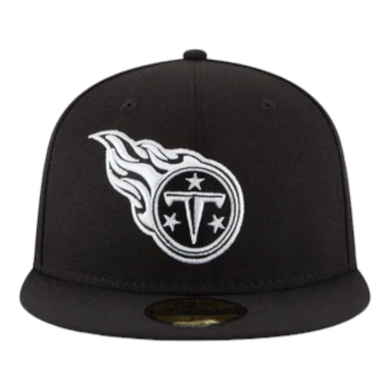 Tennessee Titans Black and White Basic New Era 59FIFTY Fitted Hat