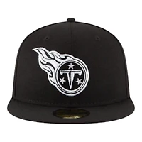 Tennessee Titans Black and White Basic New Era 59FIFTY Fitted Hat