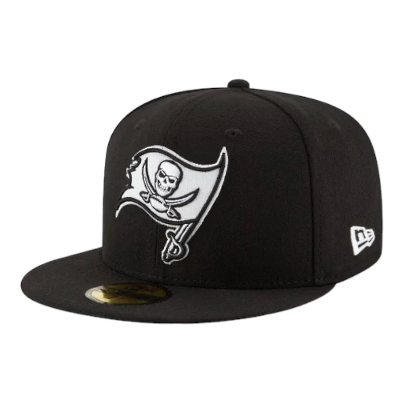 Tampa Bay Buccaneers Black and White Basic New Era 59FIFTY Fitted Hat