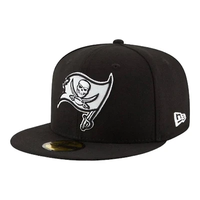 Tampa Bay Buccaneers Black and White Basic New Era 59FIFTY Fitted Hat