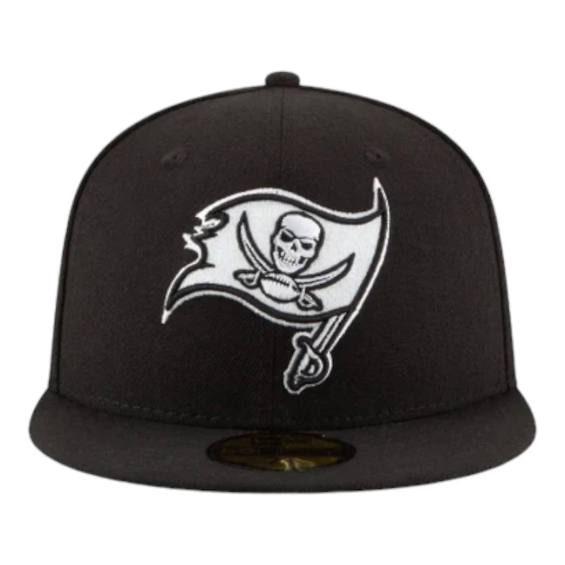 Tampa Bay Buccaneers Black and White Basic New Era 59FIFTY Fitted Hat