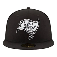 Tampa Bay Buccaneers Black and White Basic New Era 59FIFTY Fitted Hat