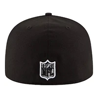 Tampa Bay Buccaneers Black and White Basic New Era 59FIFTY Fitted Hat