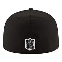 Seattle Seahawks Black and White Basic New Era 59FIFTY Fitted Hat