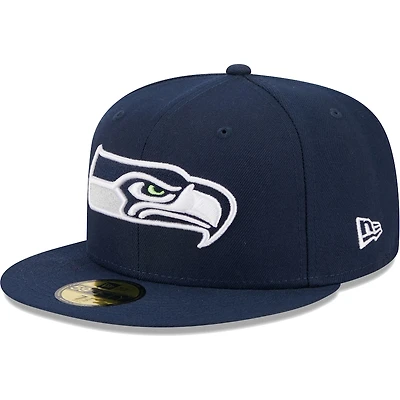 Seattle Seahawks Navy Team Color Basic New Era 59FIFTY Fitted Hat