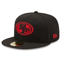 San Francisco 49ers Black and Red Basic New Era 59FIFTY Fitted Hat