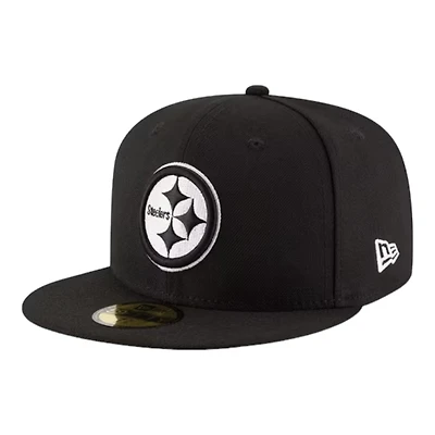 Pittsburgh Steelers Black and White Basic New Era 59FIFTY Fitted Hat