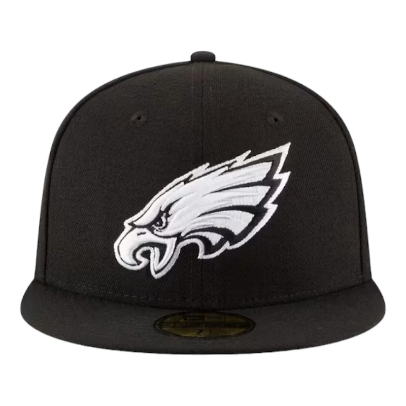 Philadelphia Eagles Black and White Basic New Era 59FIFTY Fitted Hat