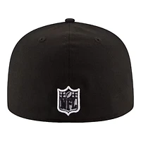 Philadelphia Eagles Black and White Basic New Era 59FIFTY Fitted Hat