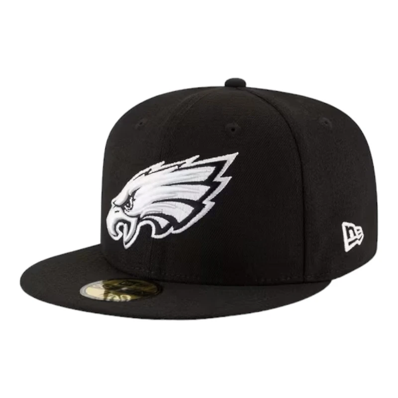 Philadelphia Eagles Black and White Basic New Era 59FIFTY Fitted Hat