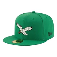 Philadelphia Eagles Kelly Green Historic Basic New Era 59FIFTY Fitted Hat