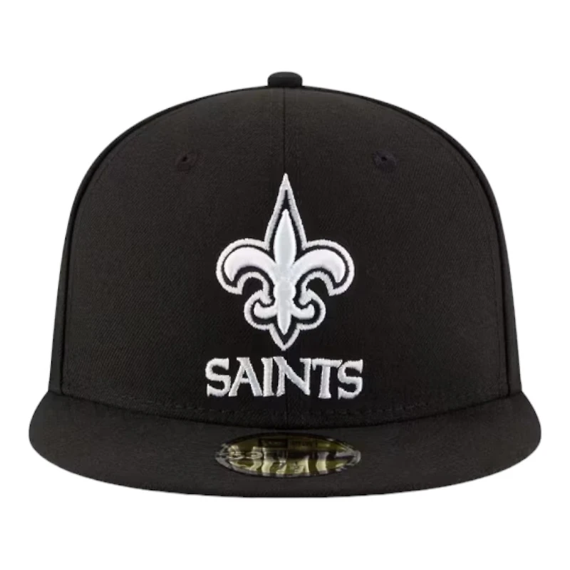 New Orleans Saints Black and White Basic Era 59FIFTY Fitted Hat