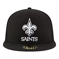 New Orleans Saints Black and White Basic Era 59FIFTY Fitted Hat